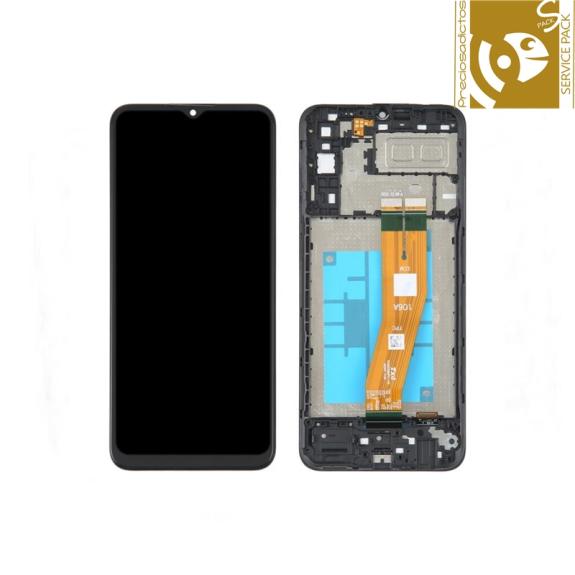 Pantalla para Samsung Galaxy A04E con marco negro SERVICE PACK