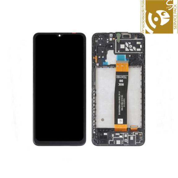 Pantalla para Samsung Galaxy A04S con marco negro SERVICE PACK