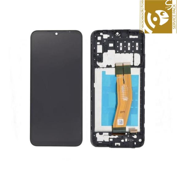 Pantalla para Samsung Galaxy A14 negro con marco SERVICE PACK