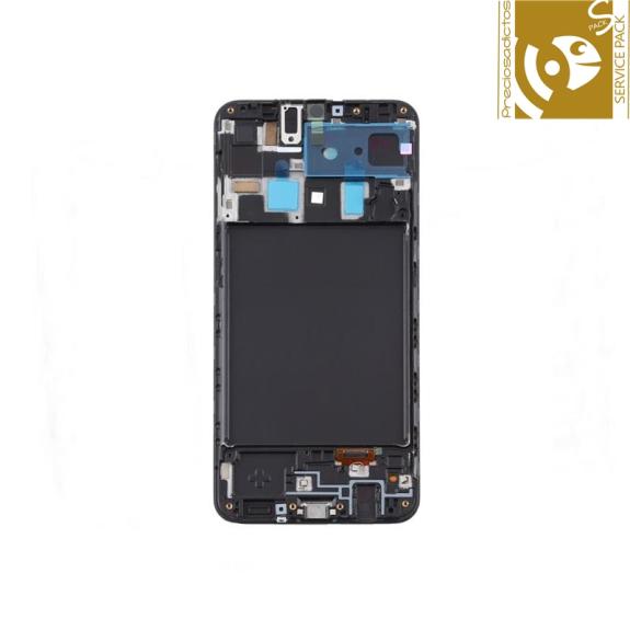 Pantalla para Samsung Galaxy A20 con marco negro SERVICE PACK