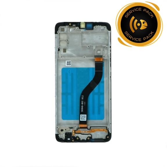 Pantalla para Samsung Galaxy A20S con marco negro SERVICE PACK