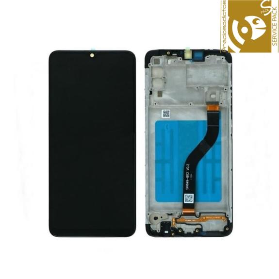 Pantalla para Samsung Galaxy A20S con marco negro SERVICE PACK