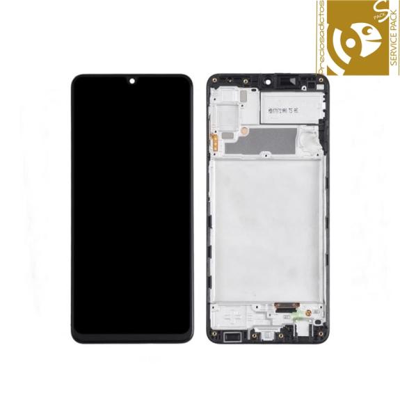 Pantalla para Samsung Galaxy A22 con marco negro SERVICE PACK