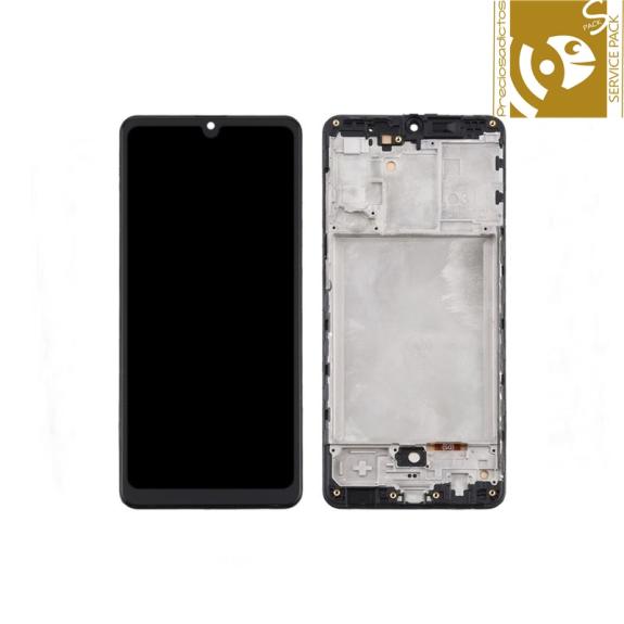 Pantalla para Samsung Galaxy A31 con marco negro SERVICE PACK