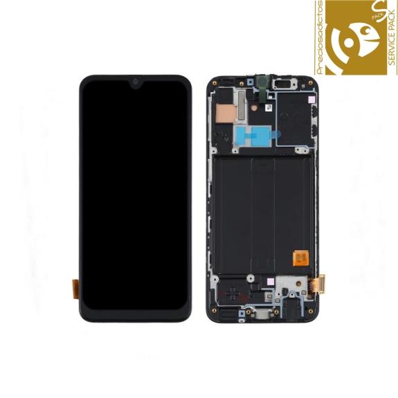 Pantalla para Samsung Galaxy A40 con marco negro SERVICE PACK