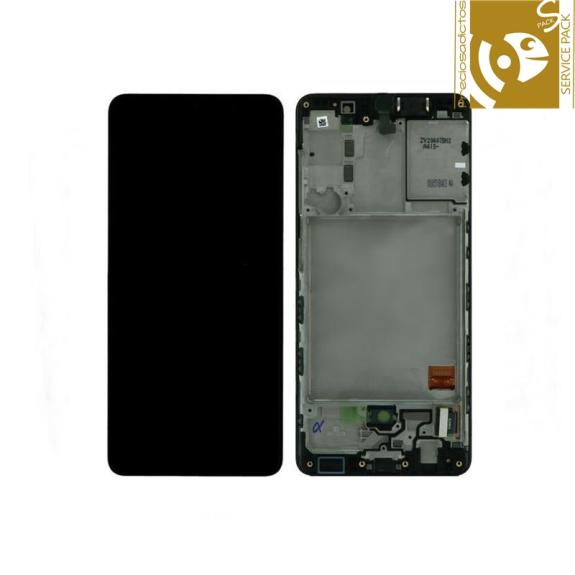 Pantalla para Samsung Galaxy A41 con marco negro SERVICE PACK