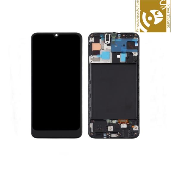 Pantalla para Samsung Galaxy A50 con marco negro SERVICE PACK