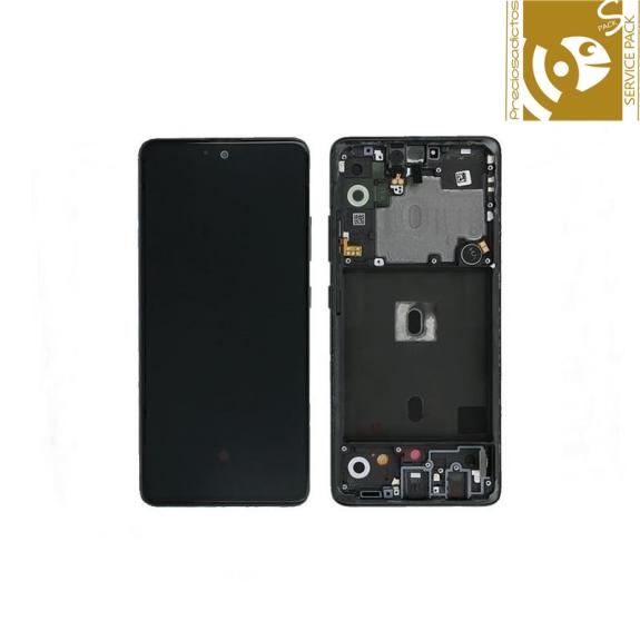 Pantalla para Samsung Galaxy A51 5G con marco negro SERVICE PACK