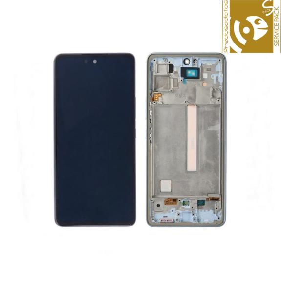 Pantalla para Samsung Galaxy A53 5G con marco azul service pack