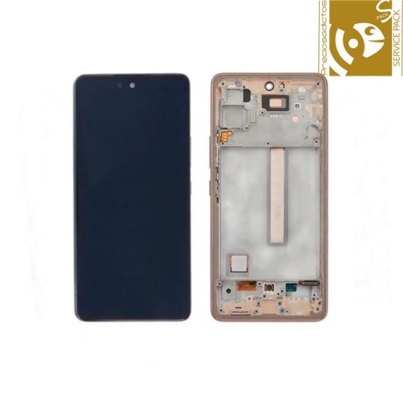 Pantalla para Samsung Galaxy A53 5G marco dorado service pack