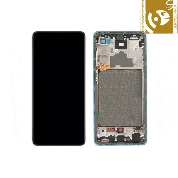 Pantalla para Samsung Galaxy A72 / 5G marco azul SERVICE PACK