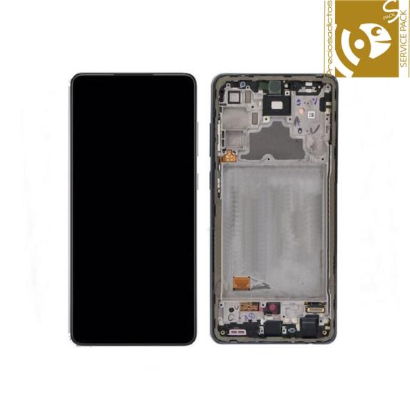 Pantalla para Samsung Galaxy A72 / 5G marco negro SERVICE PACK