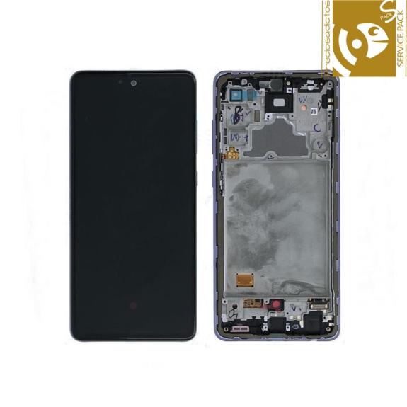 Pantalla para Samsung Galaxy A72 / 5G marco violeta SERVICE PACK