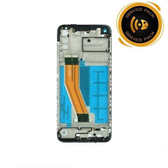 Pantalla para Samsung Galaxy M11 negro con marco SERVICE PACK