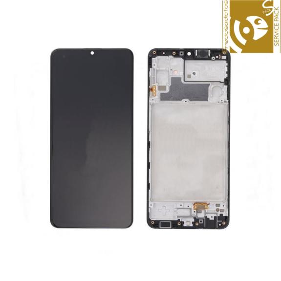 Pantalla para Samsung Galaxy M32 con marco negro SERVICE PACK