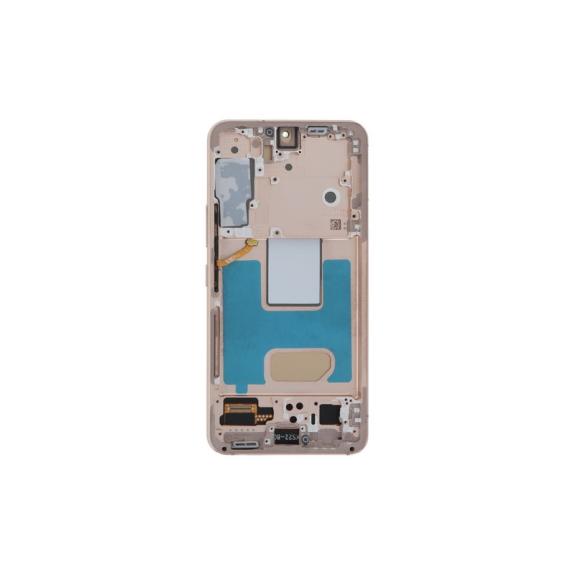 Pantalla Para Samsung Galaxy S22 5G en color rosa (Con Marco)