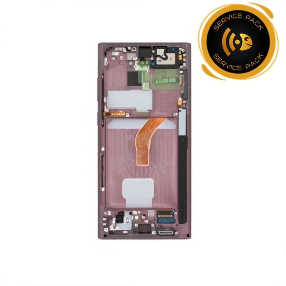 Pantalla para Samsung Galaxy S22 Ultra burgundy SERVICE PACK