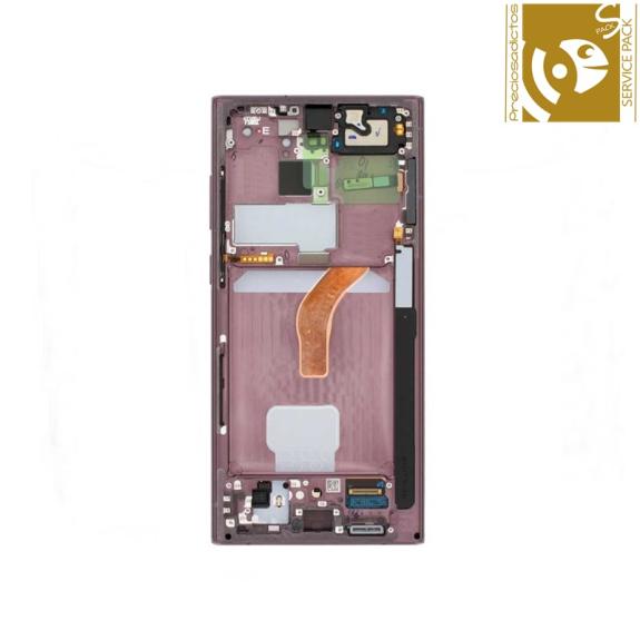 Pantalla para Samsung Galaxy S22 Ultra burgundy SERVICE PACK