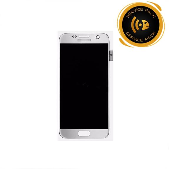 Pantalla para Samsung Galaxy S7 plateado sin marco SERVICE PACK