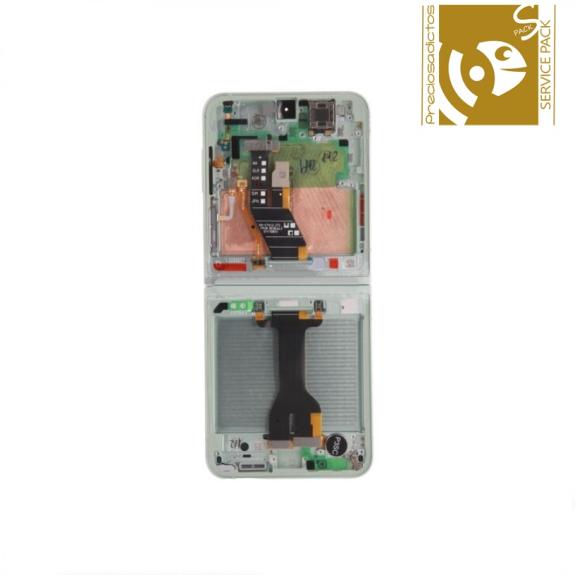 Pantalla para Samsung Galaxy Z Flip6 marco verde SERVICE PACK