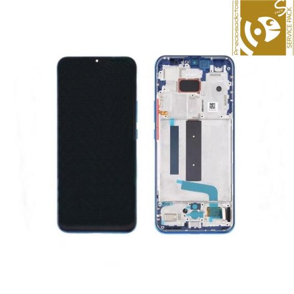 Pantalla para Xiaomi Mi 10 Lite 5G con marco azul SERVICE PACK