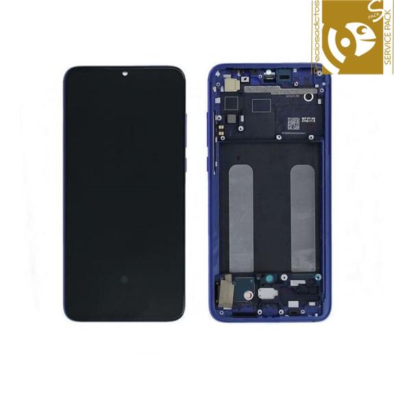 Pantalla para Xiaomi Mi 9 Lite con marco azul SERVICE PACK