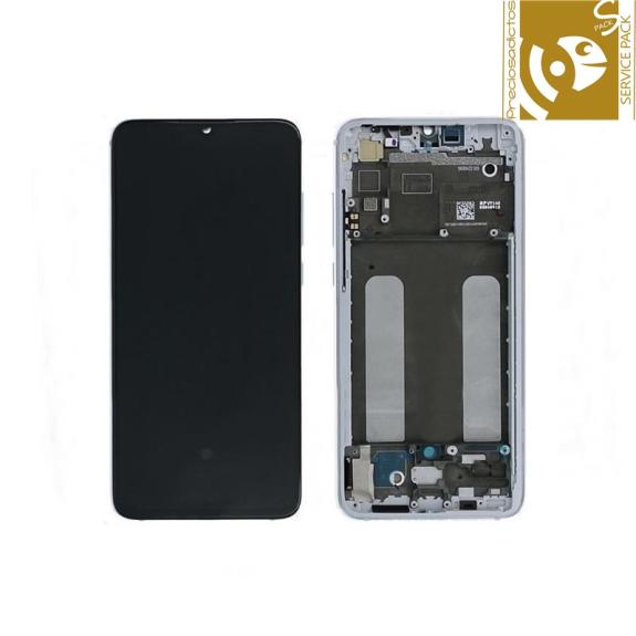 Pantalla para Xiaomi Mi 9 Lite con marco blanco SERVICE PACK