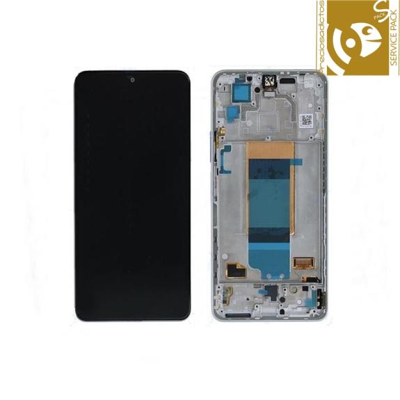 Pantalla para Xiaomi Poco F4 con marco plateado SERVICE PACK