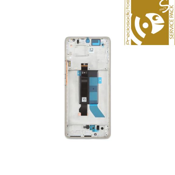 Pantalla Para Xiaomi Poco X7 5G Con Marco Plata SERVICE PACK