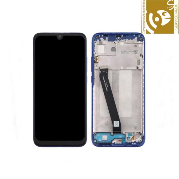 Pantalla para Xiaomi Redmi 7 con marco azul SERVICE PACK