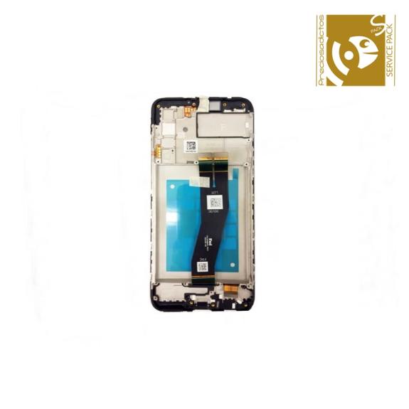 Pantalla para Samsung Galaxy A02S con marco negro SERVICE PACK