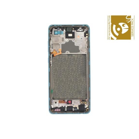 Pantalla para Samsung Galaxy A72 / 5G marco azul SERVICE PACK