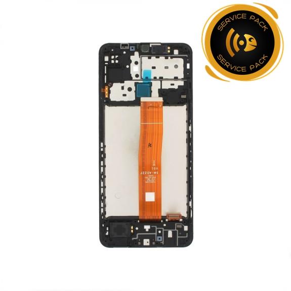 Pantalla SERVICE PACK para Samsung Galaxy M12 con marco negro