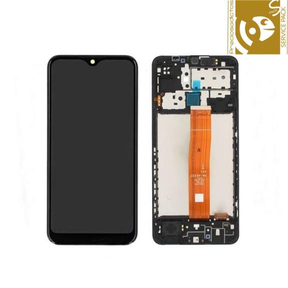 Pantalla SERVICE PACK para Samsung Galaxy M12 con marco negro