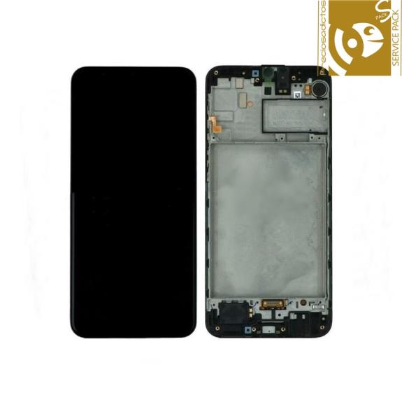 Pantalla SERVICE PACK para Samsung Galaxy M21 con marco negro