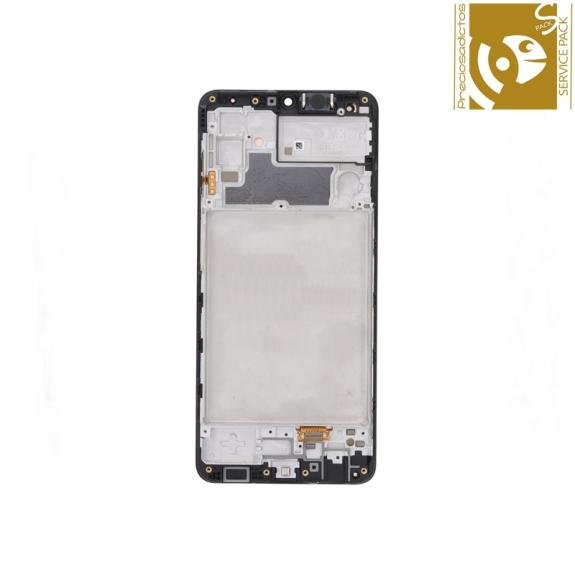 Pantalla para Samsung Galaxy M32 con marco negro SERVICE PACK