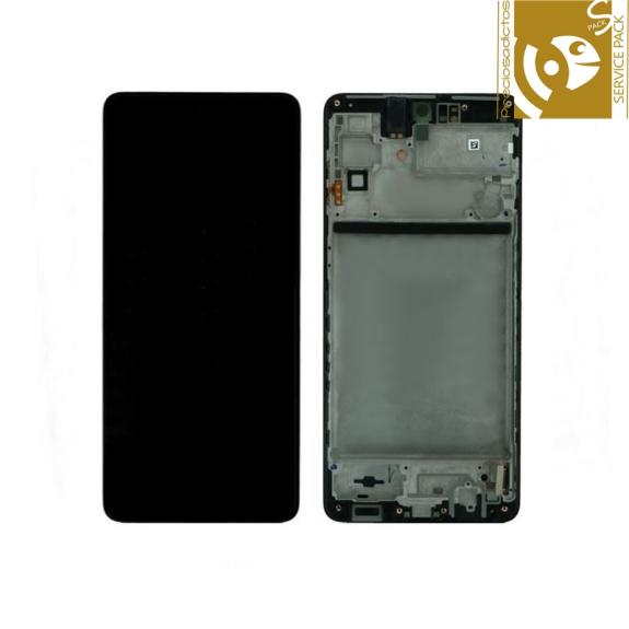 Pantalla SERVICE PACK para Samsung Galaxy M51 con marco negro