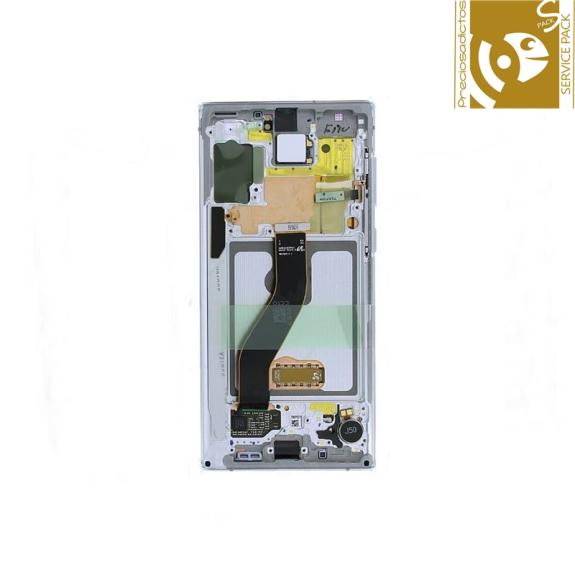 Pantalla SERVICE PACK para Samsung Galaxy Note 10 marco blanco