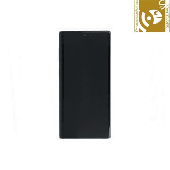 Pantalla SERVICE PACK para Samsung Galaxy Note 10 marco plateado