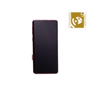 Pantalla SERVICE PACK para Samsung Galaxy S10 con marco rojo