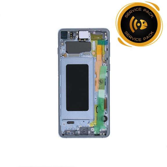 Pantalla SERVICE PACK para Samsung Galaxy S10 con marco azul