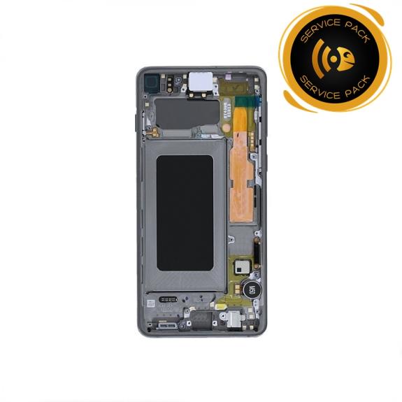 Pantalla SERVICE PACK para Samsung Galaxy S10 con marco negro