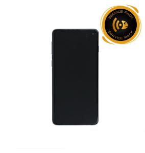 Pantalla SERVICE PACK para Samsung Galaxy S10 con marco negro