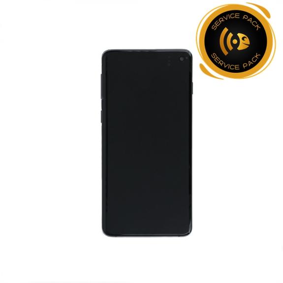 Pantalla SERVICE PACK para Samsung Galaxy S10 con marco negro