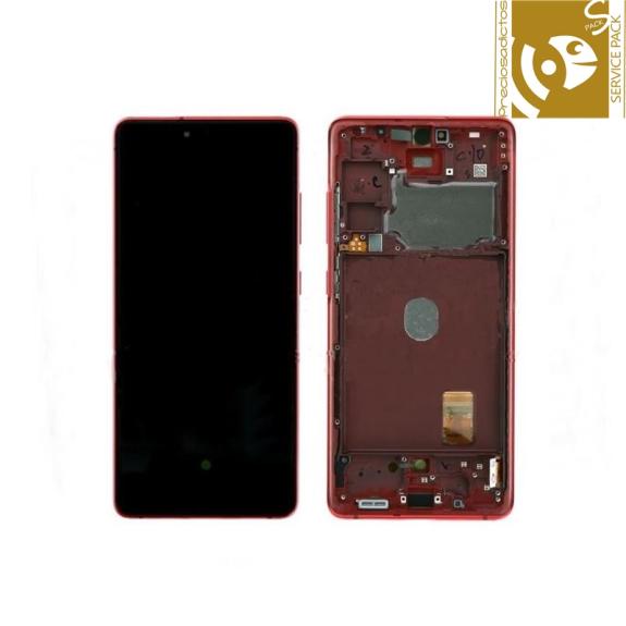 Pantalla SERVICE PACK para Samsung Galaxy S20 FE / 5G rojo
