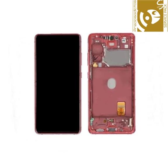 Pantalla SERVICE PACK para Samsung Galaxy S20 FE 5G rojo