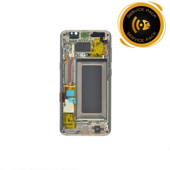Pantalla SERVICE PACK para Samsung Galaxy S8 con marco dorado