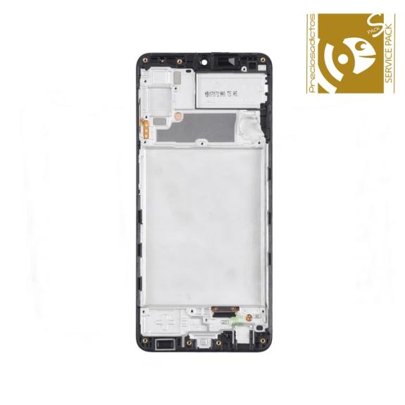 Pantalla para Samsung Galaxy A22 con marco negro SERVICE PACK