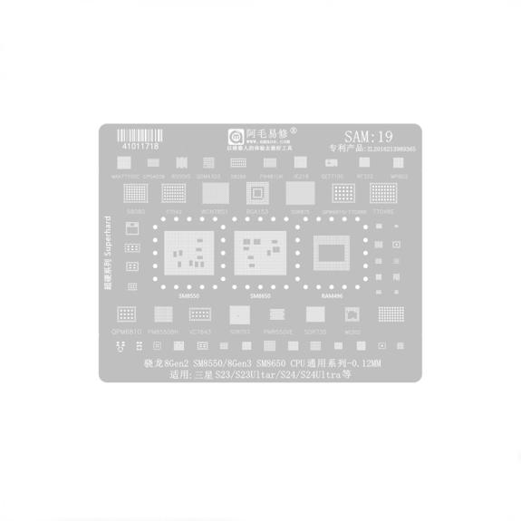 Plantilla Reballing Para Samsung Galaxy S23 / Ultra / S24 /Ultra