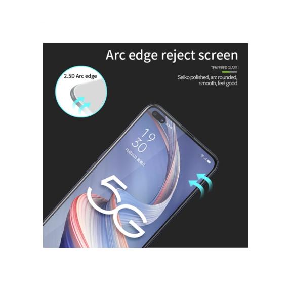 PROTECTOR DE PANTALLA CRISTAL TEMPLADO 2.5D NEGRO PARA OPPO A92S